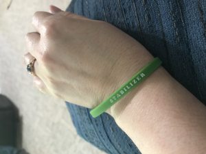 green silicone bracelet