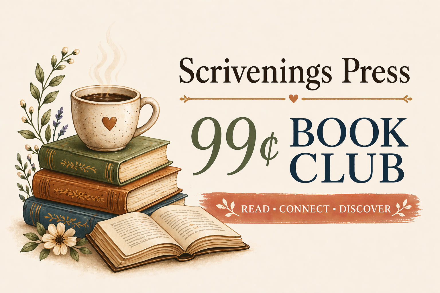 logo for the 99¢ book club by Scrivenings Press