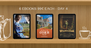 Scrivenings Press 6th birthday sale graphic featuring Day 4 book deals, including one free eBook and six 99¢ eBooks available for one day only, June 28–July 3.