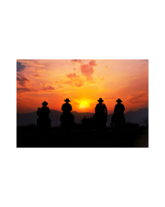 western frontier at sunset